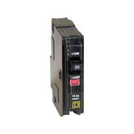 Square D QO QO120CP Miniature Circuit Breaker, 120/240 VAC, 48 VDC, Fixed Trip, Plug-In Mounting