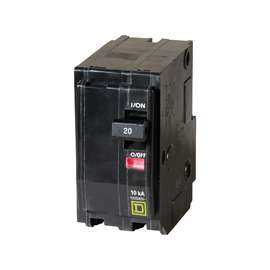 Square D QO QO220CP Miniature Circuit Breaker, 120/240 VAC, 48 VDC, Thermal Magnetic Trip, Plug-In Mounting