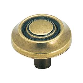 Amerock BP3423BB Cabinet Knob, 1 in Projection, Zinc, Burnished Brass