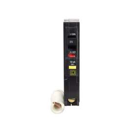 Square D QO QO120GFICP Miniature Circuit Breaker, 120 V, Fixed Trip, Plug-In Mounting