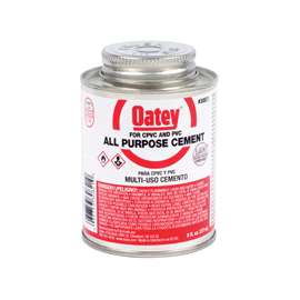 Oatey 30821 Solvent Cement, Milky Clear, 8 oz Can