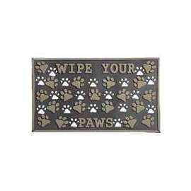 Simple Spaces Indoor/Outdoor Door Mat, 18 In W X 30 In L, Wipe Your Paw Imprint, Rubber
