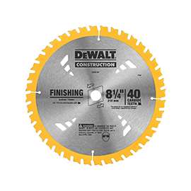DeWALT DW3184 Saw Blade, 8-1/4 in Dia, Carbide Cutting Edge, 5/8 in Arbor, Carbide