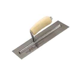 Marshalltown MXS1 Finishing Trowel, Hardened, Tempered Blade, Curved Handle, Spring Steel Blade, Gold Handle
