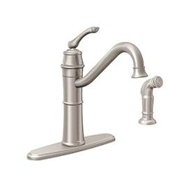Moen Wetherly 87999SRS Kitchen Faucet, 1-Faucet Handle, 7.87 in H Spout, Stainless Steel