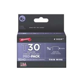 Arrow 305IP Flat Crown Staple, 5/16 in L Leg, Pack