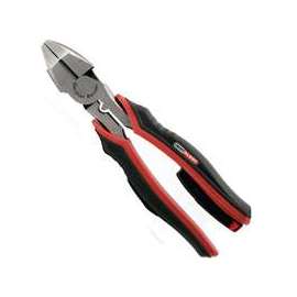 GB GPT-90 Lineman's Plier, 1-1/8 in Jaw Opening, Serrated Jaw, Red Handle