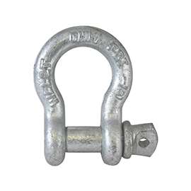 Fehr 1/4IN Anchor Shackle, 0.33 ton Weight Capacity, 1/4 in, Galvanized Steel