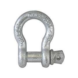Fehr 3/8 Anchor Shackle, 0.75 ton Weight Capacity, 3/8 in, Galvanized Steel