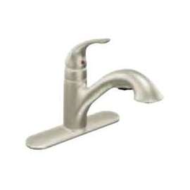 Moen Caprillo CA87550SRSSD Kitchen Faucet, 1-Faucet Handle, 8-1/16 in H Spout, Stainless Steel, Stainless Steel