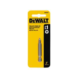 DeWALT DW2021 Power Bit, #1 Drive, Phillips Drive, 1/4 in Shank, Hex Shank, Steel