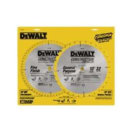 DeWALT DW3106P5 Saw Blade, 10 in Dia, Carbide Cutting Edge, 5/8 in Arbor, Carbide
