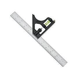 STANLEY 46-222 Combination Square, SAE, 12 in L Blade, 1 in W Blade