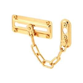 Defender Security U-9905 Chain Door Guard, Steel, Brass