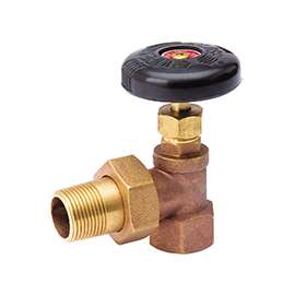 B & K 109-313 Angled Steam Radiator Valve, Brass, Gray