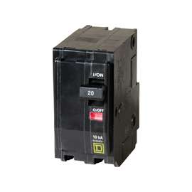 Square D QO QO220C Miniature Circuit Breaker, 120/240 VAC, 48 VDC, Thermal Magnetic Trip, Plug-In Mounting