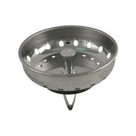 Plumb Pak PP820-50 Basket Strainer with Spring Style Post, 3.15 in Dia, Stainless Steel