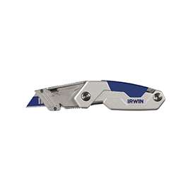 IRWIN 1858320 Utility Knife, 2-1/2 in L Blade, 3-Blade, Straight Blue Handle
