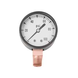 Simmons 1307 Pressure Gauge, MPT, 2 in Dial, Steel Gauge Case