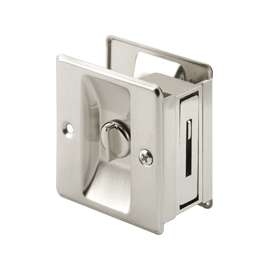 Prime-Line N 7239 Pocket Door Lock and Pull, Brass