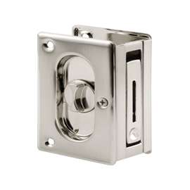 Prime-Line N 7367 Pocket Door Lock and Pull, Brass