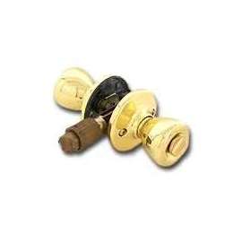 Kwikset 400M3CPK6 Keyed Entry Knob, 1-3/8 to 1-3/4 in Thick Door, Polished Brass