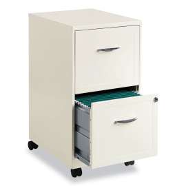 Vertical Mobile File Cabinet, 2 Letter-Size File Drawers, Pearl White, 14.25" x 18" x 26.5"