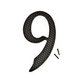 HY-KO DC-5/9 House Number, Character 9, 2-3/4 in W x 4-3/4 in H Character, Black Character