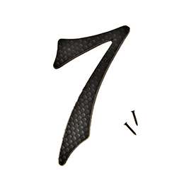 HY-KO DC-5/7 House Number, Character 7, 2-3/4 in W x 4-3/4 in H Character, Black Character
