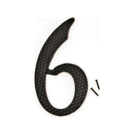 HY-KO DC-5/6 House Number, Character 6, 2-3/4 in W x 4-3/4 in H Character, Black Character