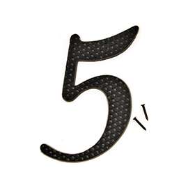HY-KO DC-5/5 House Number, Character 5, 2-3/4 in W x 4-3/4 in H Character, Black Character