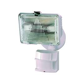 Heath Zenith HZ-5525-WH Motion Activated Security Light, Halogen Lamp, 120 V