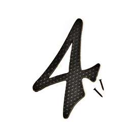 HY-KO DC-5/4 House Number, Character 4, 2-3/4 in W x 4-3/4 in H Character, Black Character