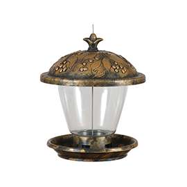 Perky-Pet 305 Wild Bird Feeder, Holly Berry Gilded, 2 lb Seed, Plastic