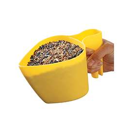 Perky-Pet Scoop N' Fill 300-12 Bird Seed Scoop, 4 Cup Capacity, Plastic, Bright Yellow, For Bird Feeder