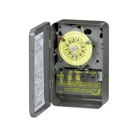 Intermatic T101 Heavy-Duty Mechanical Time Switch, 40 A, 120 V, 24 hr Time Setting, Gray