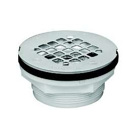 Oatey 42099 Shower Drain, PVC, White, For 2 in SCH 40 DWV Pipes