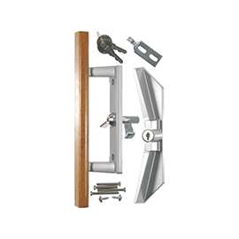 Hampton VK1104 Locking Reversible Door Handle, Aluminum/Wood, Oak