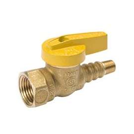 B & K 115-503 Gas Ball Valve, 1/2 in FPT x TX Pattern, Brass