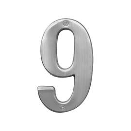 HY-KO Prestige BR-51SN/9 House Number, Character 9, 5 in H Character, Nickel Character