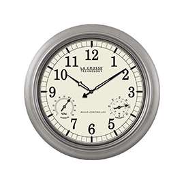 La Crosse WT-3181PL-Q Wall Clock, Round, Analog, Pewter Frame