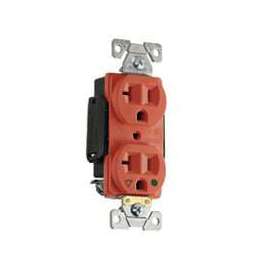 Eaton Cooper Wiring IG8300 Series IG8300RN Duplex Receptacle, 20 A, 2-Pole, 5-20R, Orange