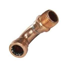 CopperLoc 907-4 Non-Removable Tube Elbow, 90 deg, 1/2 in, C X M, 200 psi, Copper, 0 - 250 deg F