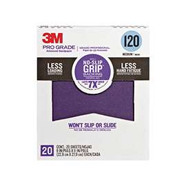 Scotch 26120CP-P-G Sanding Sheet, 120-Grit, Paper Backing, Aluminum Oxide, Purple