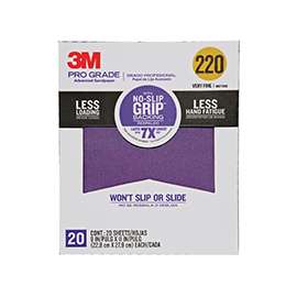 Scotch 26220CP-P-G Sanding Sheet, 220-Grit, Paper Backing, Aluminum Oxide, Purple