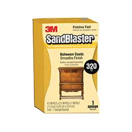 3M SandBlaster 9566 Sanding Sponge, 320-Grit, Aluminum Oxide
