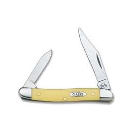 CASE 00109 Folding Pocket Knife, 2-1/2 in Clip, 1.87 in Pen L Blade, 2-Blade, Yellow Handle