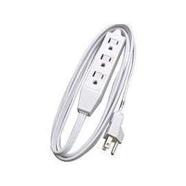CCI 0609 Extension Cord, 16 AWG, White Jacket