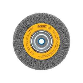 DeWALT DW4905 Wire Wheel Brush, 0.014 in Dia Bristle, 5/8 to 1/2 in Arbor/Shank, 6 in Dia