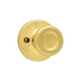 Kwikset 488T 3 Half-Inactive Dummy Door Knob, 1-7/8 in Dia Knob, Polished Brass